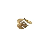 Brass Cuff Finger Ring plated fashion jewelry & for woman & with cubic zirconia golden Inner Approx 18mm Sold By Lot