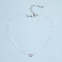 Zinklegierung Schmuck Halskette, mit Angelleine, mit Verlängerungskettchen von 2.76, Herz, Modeschmuck & für Frau, keine, Länge:12.6 ZollInch, verkauft von PC