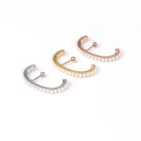 Edelstahl Ohrringe, plattiert, Modeschmuck & Nachahmung Perle, keine, 0.8mm,6mm,3mm, verkauft von PC