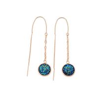 Zinc Alloy Thread Through Earrings with Resin plated fashion jewelry & for woman 70mm Sold By Pair