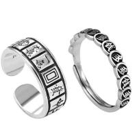 цинковый сплав Манжеты палец кольцо, плакирован серебром, Мужская & разные стили для выбора, не содержит никель, свинец, размер:6-8, продается PC