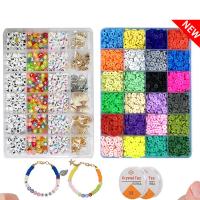 Polymer Clay DIY Bracelet Set with Acrylic multi-colored 6mm Sold By Box