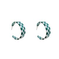 Boucle d'oreille bijoux acrylique, Lettre C, Style coréen & pour femme, plus de couleurs à choisir, 10x35mm, Vendu par paire