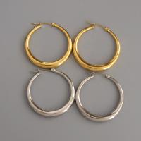Stainless Steel Hoop Earring plated for woman 40mm Sold By Pair