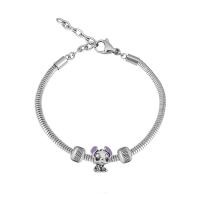 European Bracelet, 316 Stainless Steel, Unisex, silver color, Length:17 cm, Sold By PC