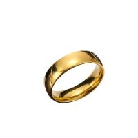 Anillo de dedo de acero inoxidable, Esférico, chapado en oro real, Joyería & unisexo & diverso tamaño para la opción, más colores para la opción, 10PCs/Grupo, Vendido por Grupo