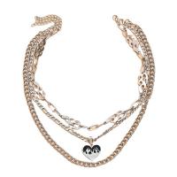 Multi слой ожерелье, цинковый сплав, с 1.97 наполнитель цепи, три части & ювелирные изделия моды & Женский & эмаль, оригинальный цвет, длина:17.13 дюймовый, продается указан