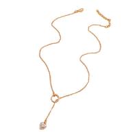 Zinklegierung Schmuck Halskette, mit Verlängerungskettchen von 1.97, Modeschmuck & für Frau & mit Strass, goldfarben, Länge:18.11 ZollInch, verkauft von PC