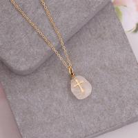 Natural Gemstone Necklace Stainless Steel with Natural Stone with 1.97inch extender chain plated fashion jewelry & for woman Length Approx 15.75 Inch Sold By PC