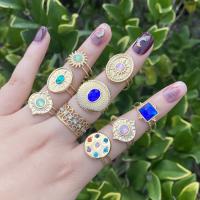 Zirkonia Edelstahl-Finger- Ring, Edelstahl, goldfarben plattiert, Modeschmuck & verschiedene Stile für Wahl & Micro pave Zirkonia & für Frau, 17mm, verkauft von PC