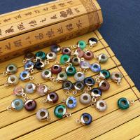 Gemstone Pendants Jewelry, Natural Stone, with Brass, Donut, gold color plated, different materials for choice, more colors for choice, 10x14mm, Sold By PC