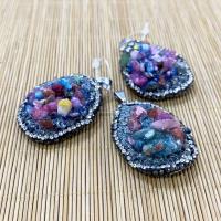 Resin Pendant with Resin Rhinestone irregular multi-colored Sold By PC
