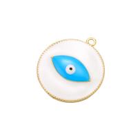 Brass Jewelry Pendants, plated, fashion jewelry & evil eye pattern & enamel, more colors for choice, nickel, lead & cadmium free, 27.50x24.50mm, Sold By PC