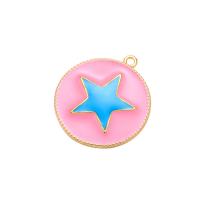 Brass Jewelry Pendants, Star, plated, fashion jewelry & enamel, more colors for choice, nickel, lead & cadmium free, 27.50x24.50mm, Sold By PC