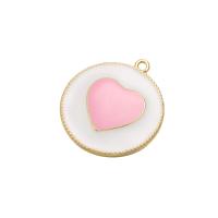 Brass Jewelry Pendants, Heart, plated, fashion jewelry & enamel, more colors for choice, nickel, lead & cadmium free, 27x24mm, Sold By PC