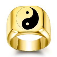Stainless Steel Finger Ring plated ying yang & Unisex 10mm Sold By PC