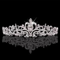 Bridal Tiaras Zinc Alloy Crown plated for woman & with rhinestone nickel lead & cadmium free Sold By PC
