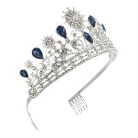 Bridal Tiaras Zinc Alloy platinum color plated for woman & with rhinestone & hollow nickel lead & cadmium free Sold By PC