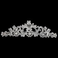 Bridal Tiaras Zinc Alloy Butterfly silver color plated for woman & with rhinestone nickel lead & cadmium free Sold By PC