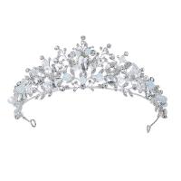 Bridal Tiaras, Tibetan Style, with Crystal, plated, for woman & with rhinestone & hollow, more colors for choice, nickel, lead & cadmium free, 150x55mm, Sold By PC