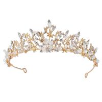 Bridal Tiaras, Tibetan Style, with Crystal, plated, for woman & with rhinestone & hollow, more colors for choice, nickel, lead & cadmium free, 150x56mm, Sold By PC