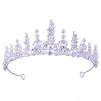 Bridal Tiaras, Tibetan Style, silver color plated, for woman & with rhinestone & hollow, nickel, lead & cadmium free, 161x51mm, Sold By PC