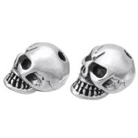 Stainless Steel Beads, Skull, original color, 10x17x11mm, Hole:Approx 2mm, 10PCs/Lot, Sold By Lot