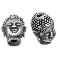 Perlas de acero inoxidable, Buda, color original, 10x14x10mm, agujero:aproximado 2mm, 10PCs/Grupo, Vendido por Grupo