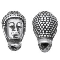 Perlas de acero inoxidable, Buda, color original, 8x14x8mm, agujero:aproximado 2mm, 10PCs/Grupo, Vendido por Grupo