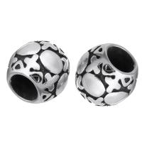 Stainless Steel Large Hole Beads, original color, 8x10x10mm, Hole:Approx 5mm, 10PCs/Lot, Sold By Lot