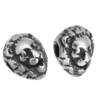 Perlas de acero inoxidable, León, color original, 6x6x5mm, agujero:aproximado 2mm, 10PCs/Grupo, Vendido por Grupo