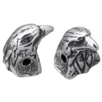 Perlas de acero inoxidable, Águila, color original, 9x13x11mm, agujero:aproximado 2mm, 10PCs/Grupo, Vendido por Grupo