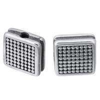 Stainless Steel Beads, Square, original color, 9x9x3mm, Hole:Approx 2mm, 10PCs/Lot, Sold By Lot