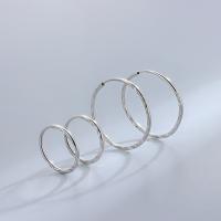 925 Sterling Silver Hoop Earrings Round platinum plated & for woman nickel lead & cadmium free Sold By Pair
