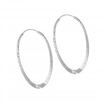 925 Sterling Silver Hoop Earrings, platinum plated, for woman, nickel, lead & cadmium free, 35x48mm, Sold By Pair