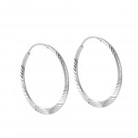 925 Sterling Silver Hoop Earrings, platinum plated, for woman, nickel, lead & cadmium free, 35mm, Sold By Pair