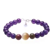 Quartz Bracelets, Amethyst, with Yanyuan Agate, different size for choice & for woman, purple, Sold By Strand