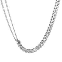 Titanium Steel Necklace, polished, Unisex, silver color, 3mmuff0c8mm, Length:45 cm, Sold By PC