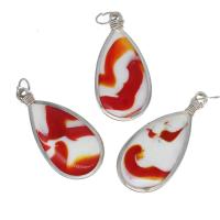 Gemstone Pendants Jewelry Brass with Gemstone Teardrop mixed colors Sold By PC