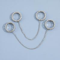 سبائك الزنك خاتم الانترلوك, 2 قطعة & مجوهرات الموضة & للمرأة, اللون الأصلي, تباع بواسطة تعيين