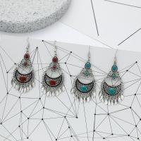 Fashion Fringe Earrings, Tibetan Style, fashion jewelry & for woman & enamel, more colors for choice, Sold By Pair