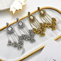 alliage de zinc boucle d'oreille de lustre, Placage, bijoux de mode & pour femme, plus de couleurs à choisir, 80x25mm, Vendu par paire