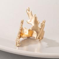 liga de zinco Cuff Ring Finger, cromado de cor dourada, joias de moda, dourado, vendido por PC