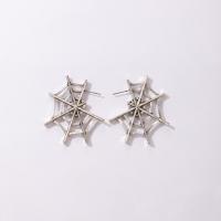 Tibetan Style Stud Earring, Spider Web, fashion jewelry, Sold By Pair