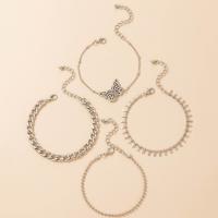 Zinc Alloy Anklet 4 pieces & fashion jewelry Sold By Set