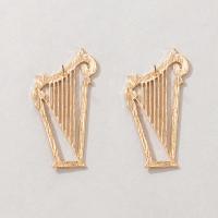 Tibetan Style Stud Earring, gold color plated, fashion jewelry, golden, Sold By Pair