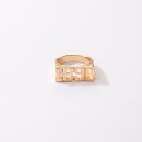Cink Alloy Finger Ring, zlatna boja pozlaćen, modni nakit, zlatan, Prodano By PC