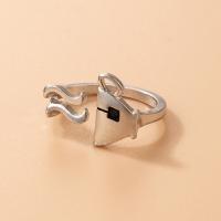 liga de zinco Cuff Ring Finger, cromado de cor prateada, joias de moda, prateado, vendido por PC