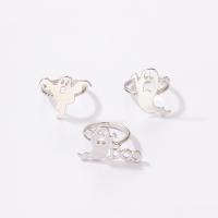 Zinc Alloy ring Set, vinger ring, spook, silver plated, drie stuks & mode sieraden, zilver, Verkocht door Stel