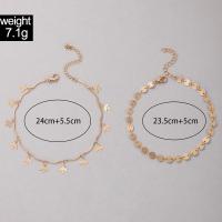 Tibetan Style Anklet, gold color plated, 2 pieces & fashion jewelry & for woman, nickel, lead & cadmium free, Sold By Set